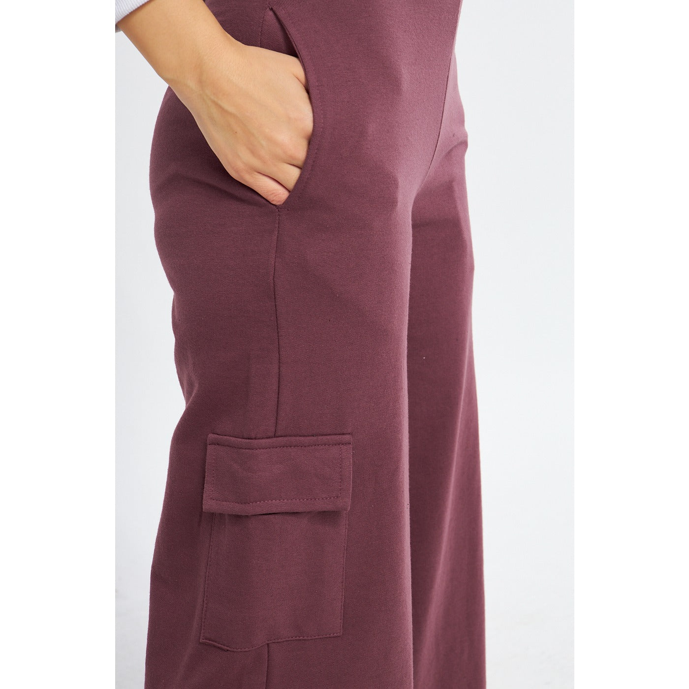 Mauve Purple Wide Leg Cargo Trousers | Montivo Pakistan