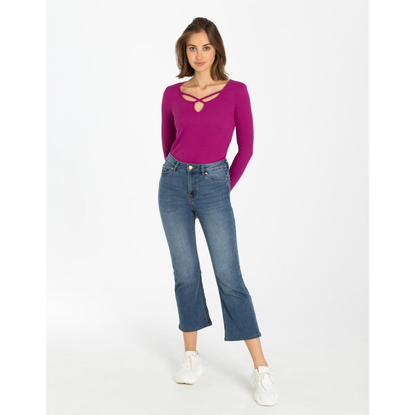 PG1 Blue Cropped Boot-Cut Jeans | Montivo Pakistan