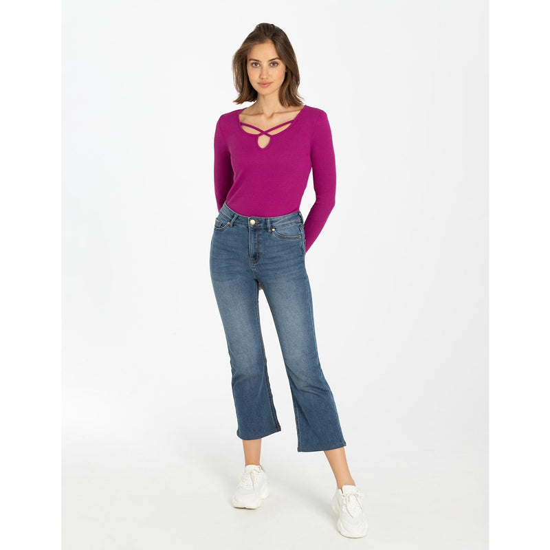 PG1 Blue Cropped Boot-Cut Jeans | Montivo Pakistan