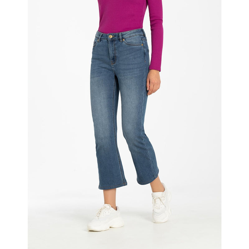 PG1 Blue Cropped Boot-Cut Jeans | Montivo Pakistan