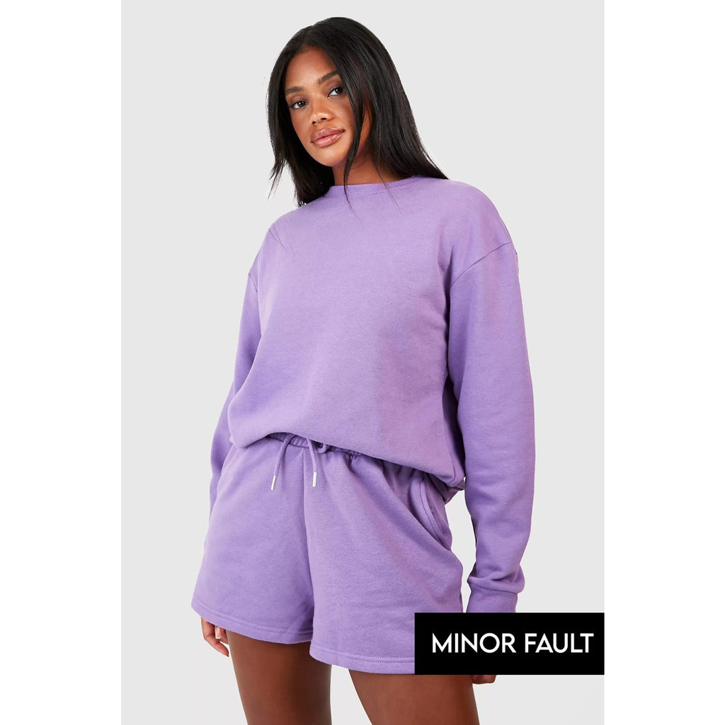 (Minor Fault) Purple Oversized Basic Sweatshirt | Montivo Pakistan