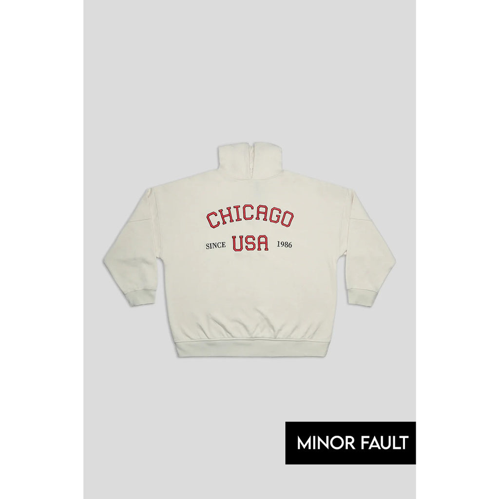 (Minor Fault) Chigago Slogan Oversized Hoodie | Montivo Pakistan