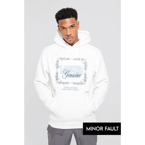 (Minor Fault) Limited Edition White Printed Hoodie | Montivo Pakistan