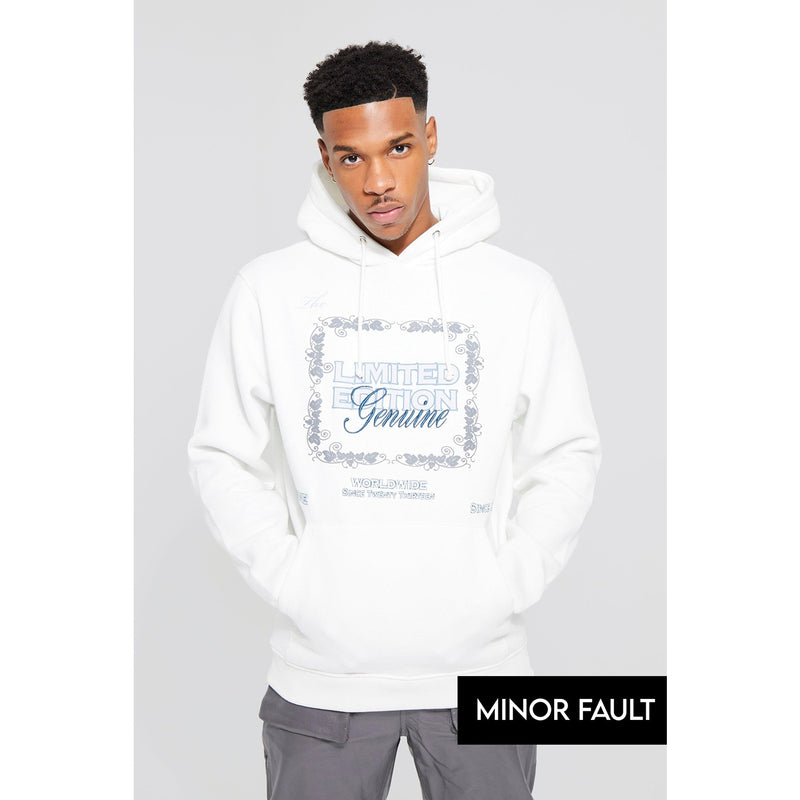 (Minor Fault) Limited Edition White Printed Hoodie | Montivo Pakistan