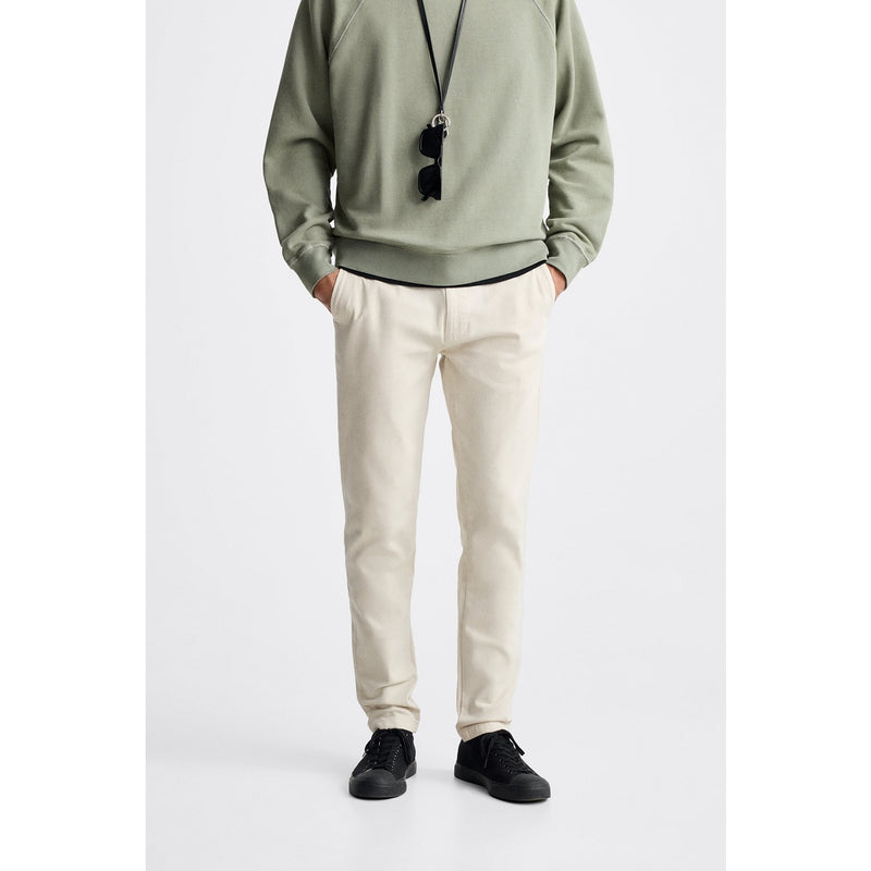 ZR Light Beige Skinny Cotton Chinos | Montivo Pakistan