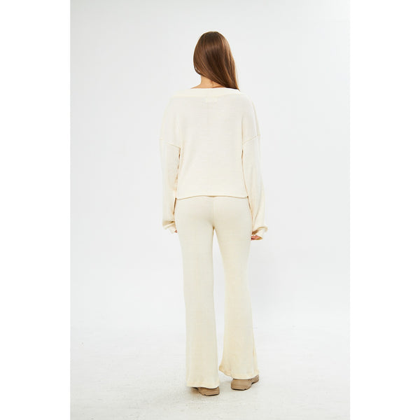 Lemon Waffle Knit Button Down Cardigan | Montivo Pakistan