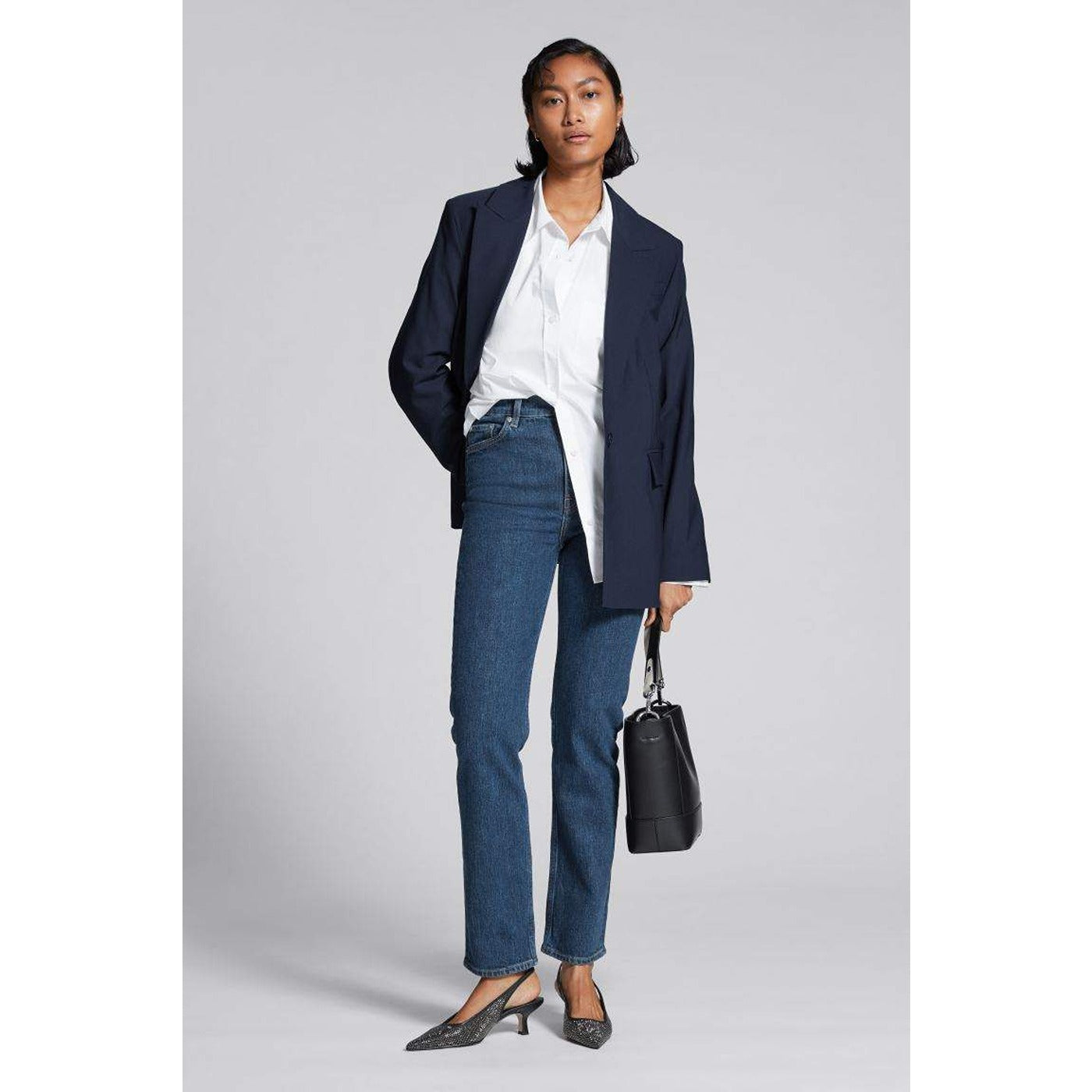 Dark Blue Slim Mom Jeans | Montivo Pakistan