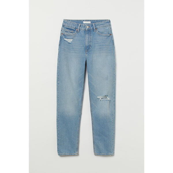 Mom Light Blue High Ripped Jeans | Montivo Pakistan