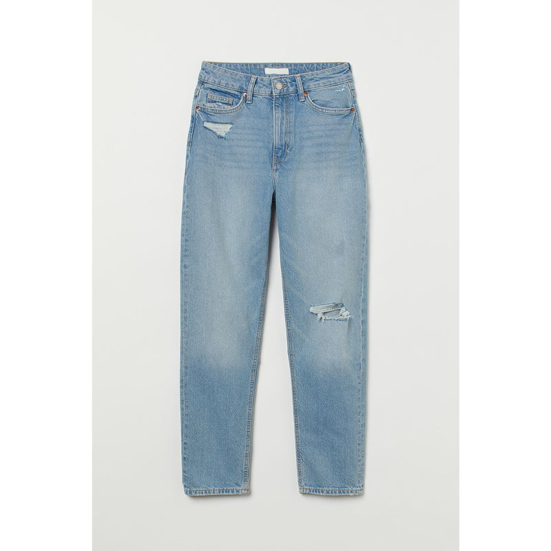 Mom Light Blue High Ripped Jeans | Montivo Pakistan