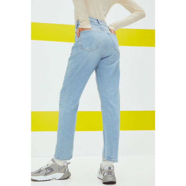 Mom Light Blue High Ripped Jeans | Montivo Pakistan