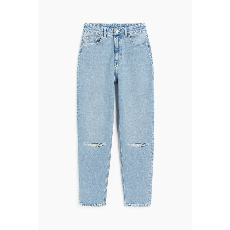 Light Blue Mom Ripped Jeans | Montivo Pakistan