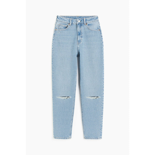 Light Blue Mom Ripped Jeans | Montivo Pakistan