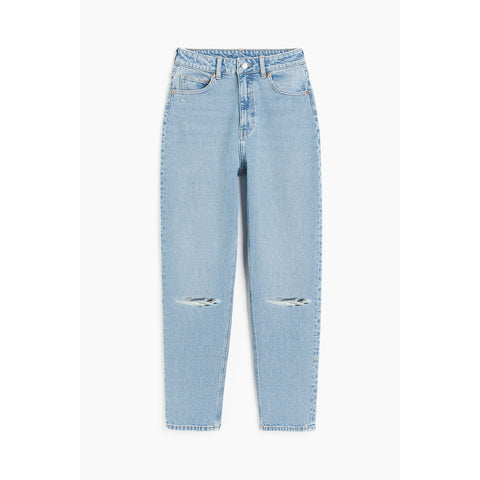 Light Blue Mom Ripped Jeans | Montivo Pakistan