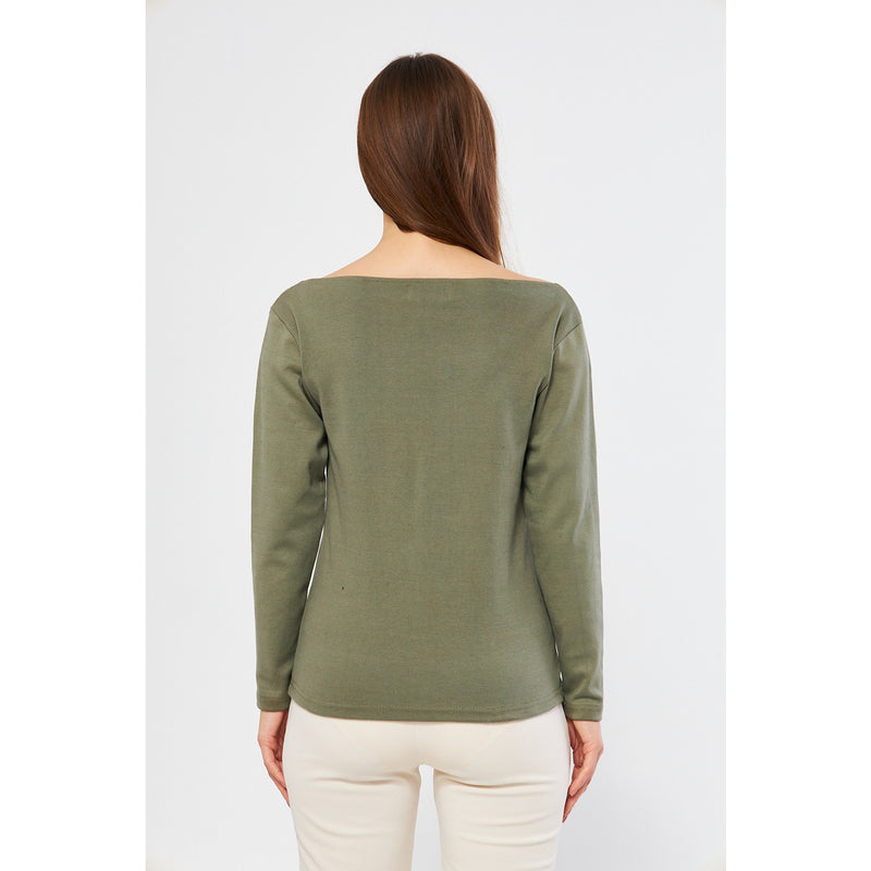 Olive Square Neck Rib Top | Montivo Pakistan