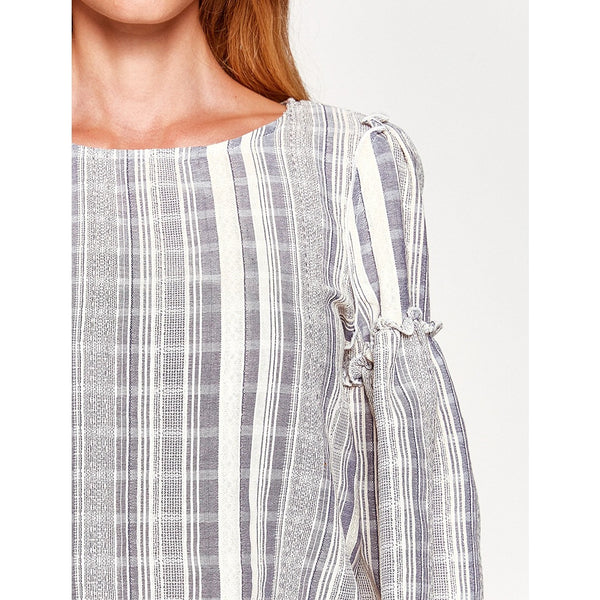 Ruffle Check Blouse | Montivo Pakistan