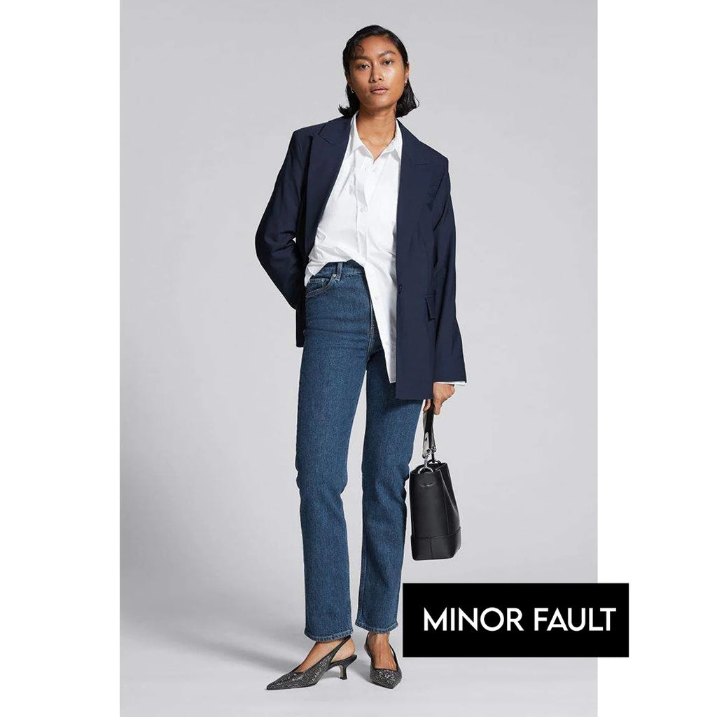 (Minor Fault) Dark Blue Slim Mom Jeans | Montivo Pakistan