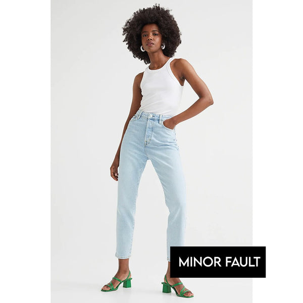 (Minor Fault) Light Blue Slim Mom High Jeans | Montivo Pakistan