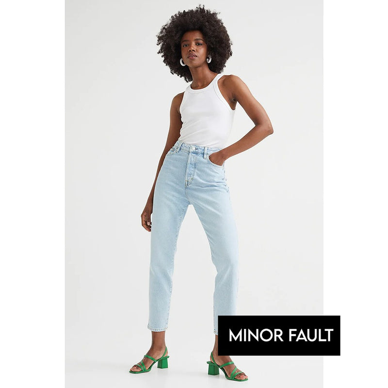 (Minor Fault) Light Blue Slim Mom High Jeans | Montivo Pakistan