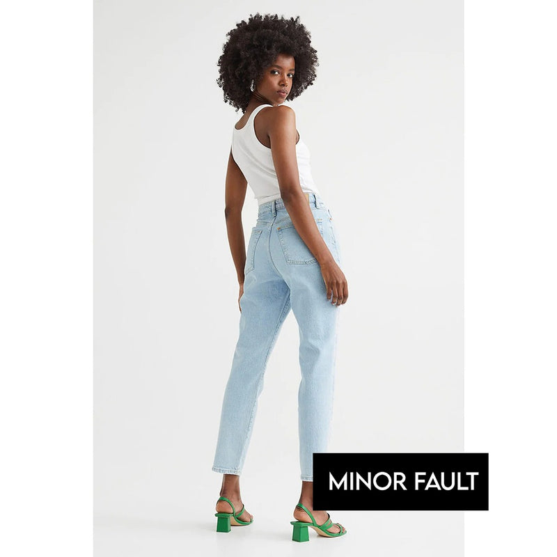 (Minor Fault) Light Blue Slim Mom High Jeans | Montivo Pakistan