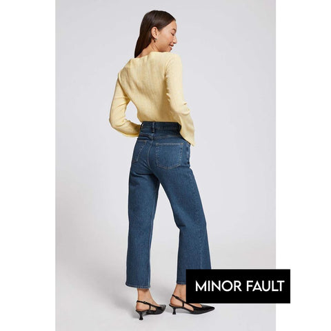 (Minor Fault) Blue Wide Leg Jeans | Montivo Pakistan