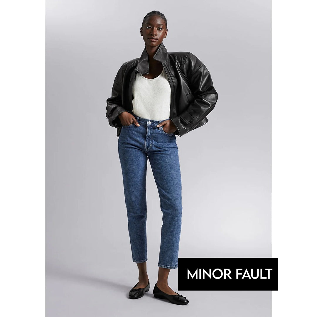 (Minor Fault) Tapered Leg Mid Blue Jeans | Montivo Pakistan