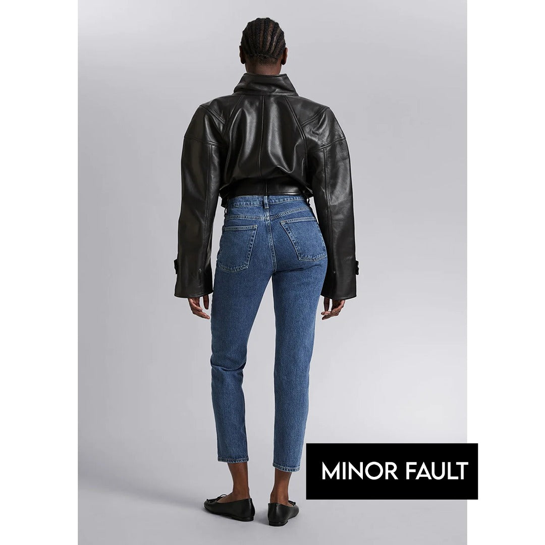 (Minor Fault) Tapered Leg Mid Blue Jeans | Montivo Pakistan