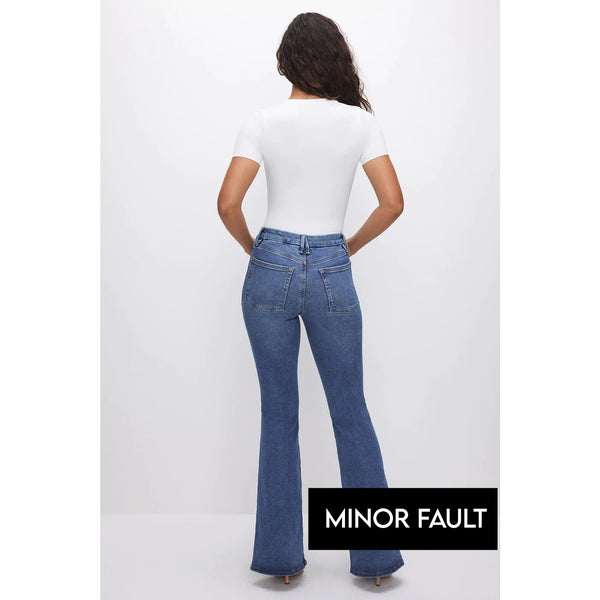 (Minor Fault) Power Stretch Mid Blue Flare Jeans | Montivo Pakistan