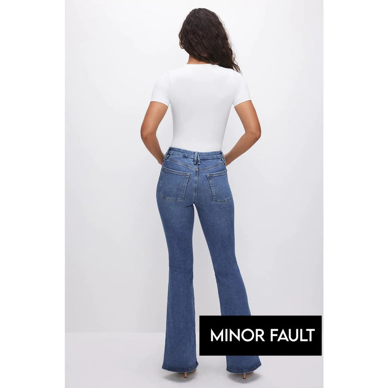 (Minor Fault) Power Stretch Mid Blue Flare Jeans | Montivo Pakistan