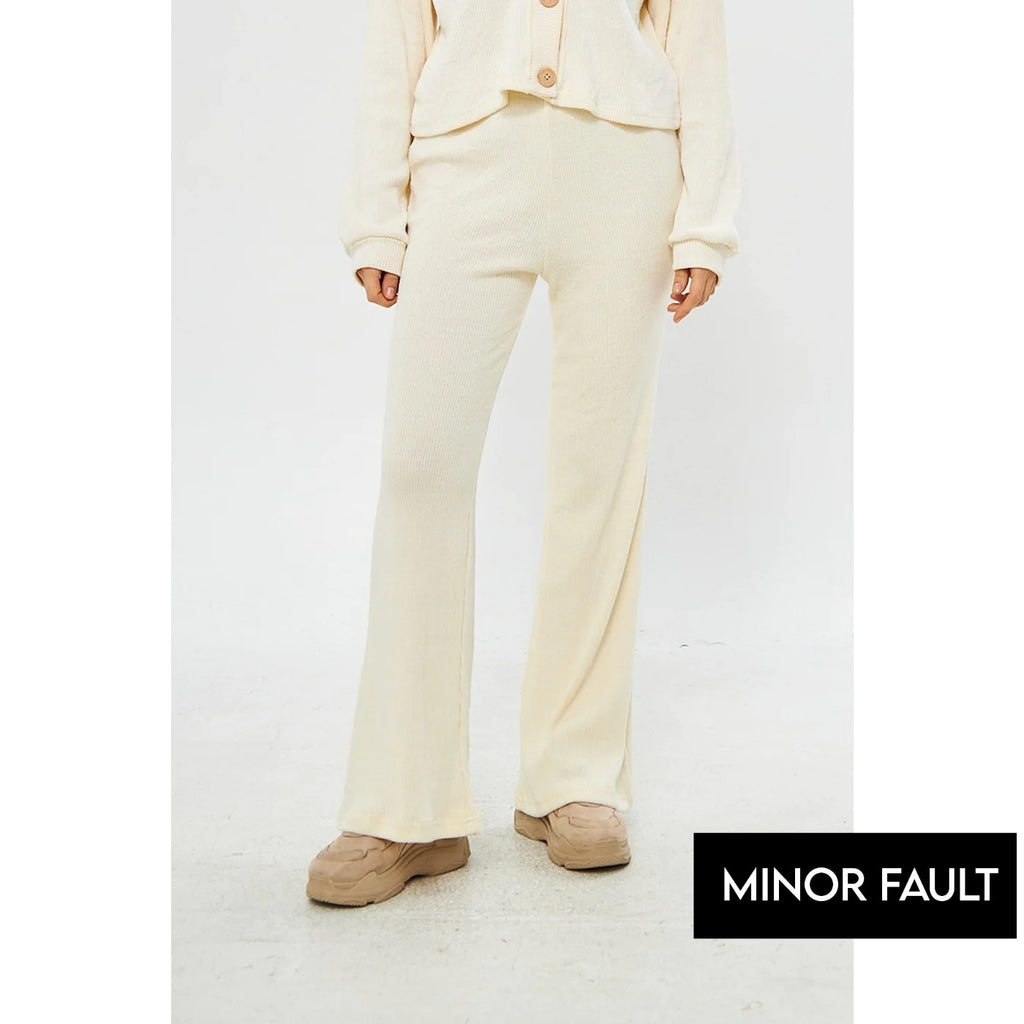 (Minor Fault) Lemon Ribbed Boot Cut Trouser | Montivo Pakistan