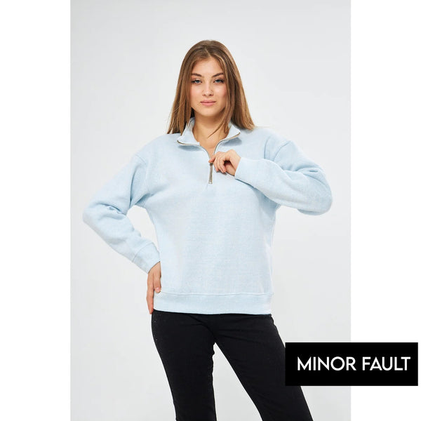 (Minor Fault) Light Blue Oversized Sweatshirt | Montivo Pakistan
