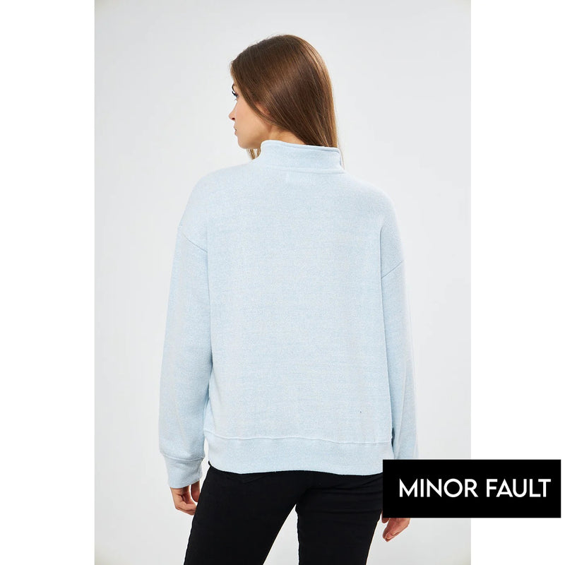 (Minor Fault) Light Blue Oversized Sweatshirt | Montivo Pakistan