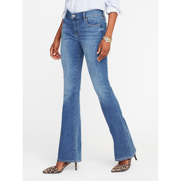 Mid Rise Blue Micro Flare Jeans | Montivo Pakistan