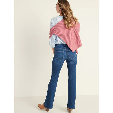 Mid Rise Dark Blue Micro Flare Jeans | Montivo Pakistan