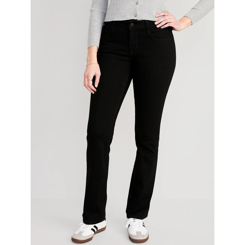 Black Kicker Boot Cut Mid Rise Jeans | Montivo Pakistan