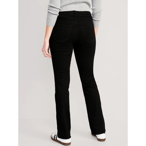 Black Kicker Boot Cut Mid Rise Jeans | Montivo Pakistan