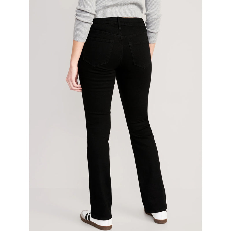 Black Kicker Boot Cut Mid Rise Jeans | Montivo Pakistan