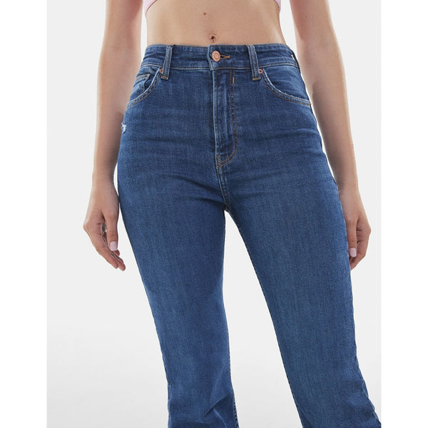 Blue High Rise Flare Jeans | Montivo Pakistan