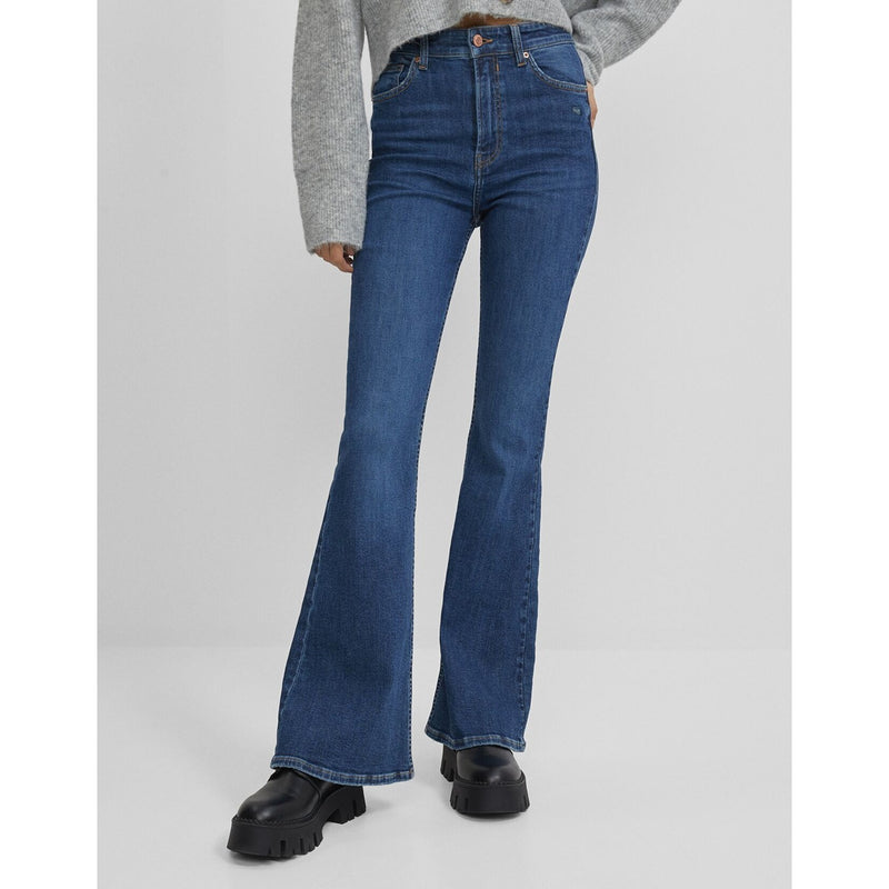Mid Blue High Rise Flare Jeans | Montivo Pakistan