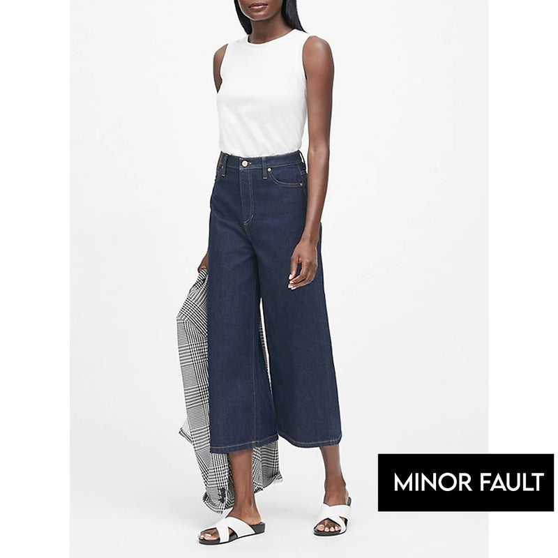 (Minor Fault) Rinse Wash Culotte Jeans | Montivo Pakistan