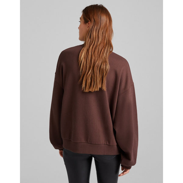 Brown High Neck Overszied Sweatshirt | Montivo Pakistan