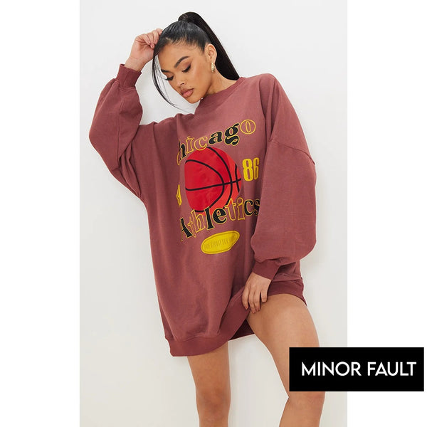 (Minor Fault) Burgundy Oversized Sweatshirt | Montivo Pakistan