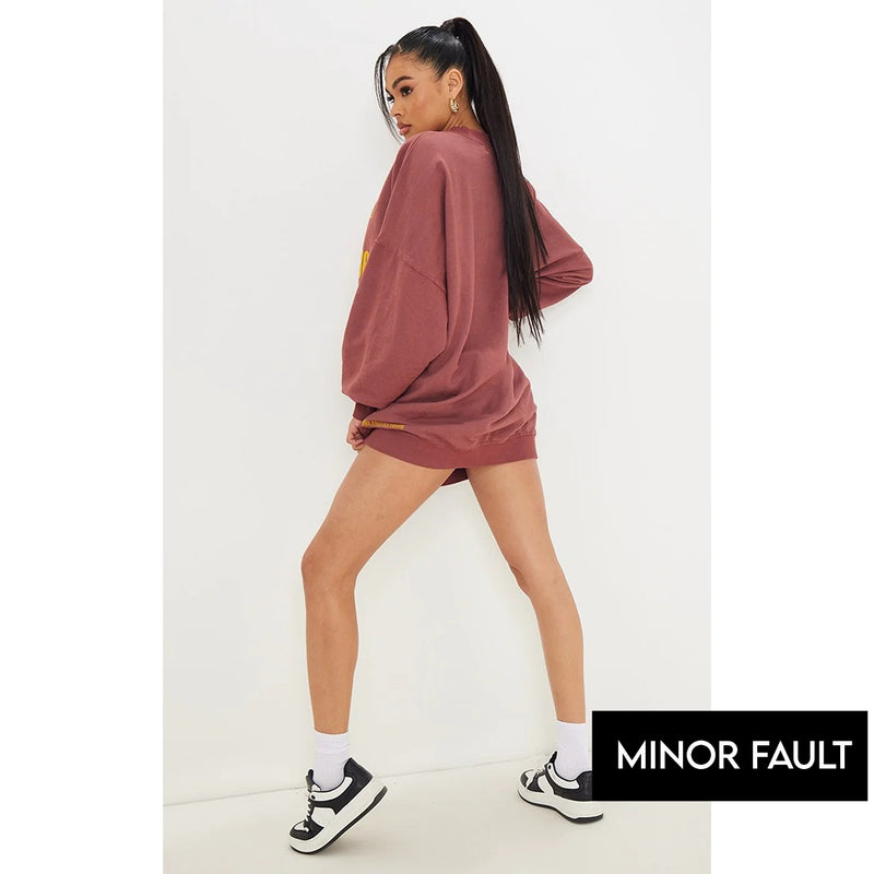 (Minor Fault) Burgundy Oversized Sweatshirt | Montivo Pakistan