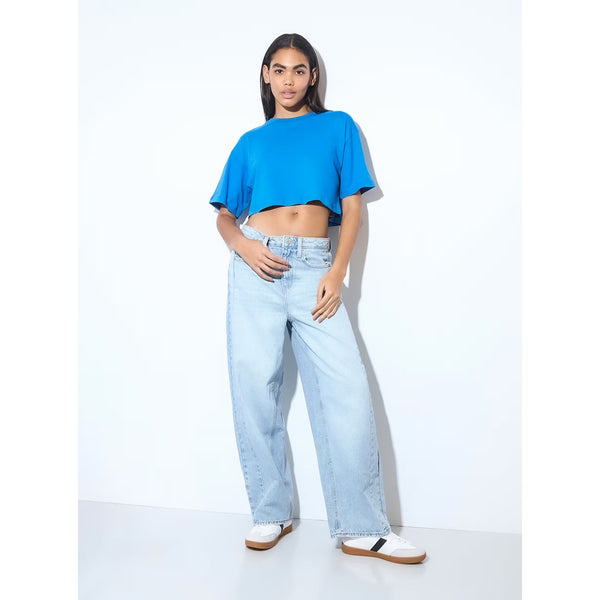Light Blue Balloon Fit Jeans | Montivo Pakistan