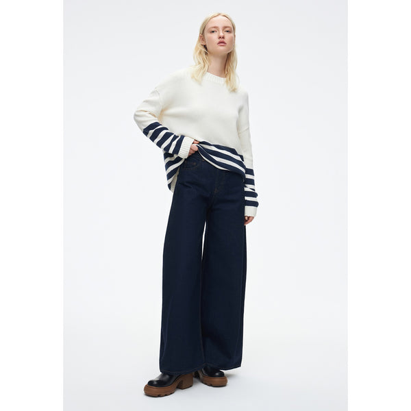 Dark Wash Wide Leg Jeans | Montivo Pakistan