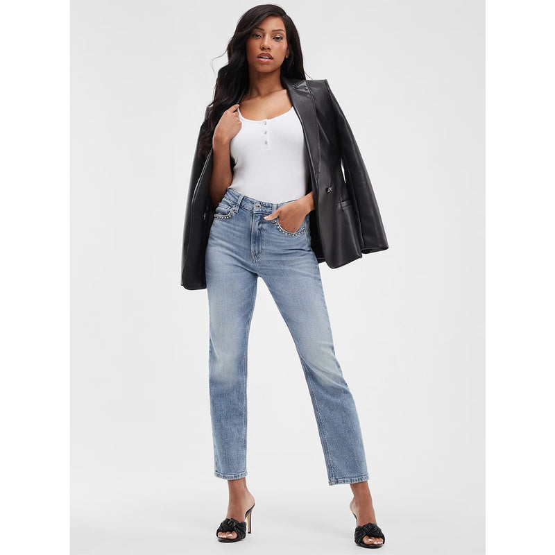 Girly Crystal Straight Jeans | Montivo Pakistan