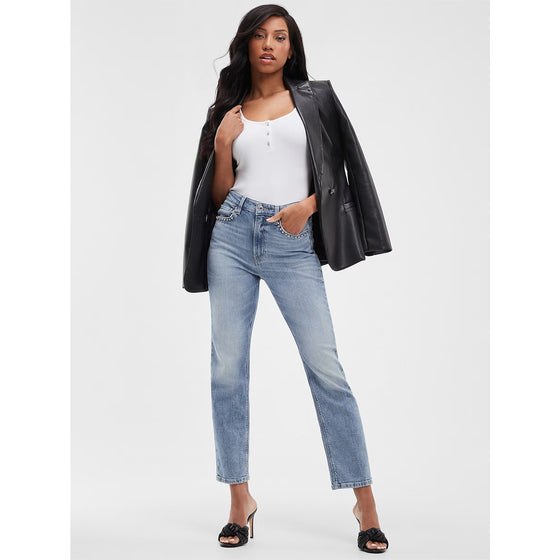 Girly Crystal Straight Jeans | Montivo Pakistan