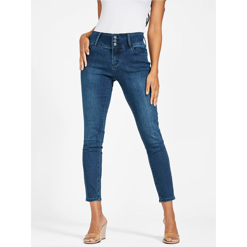Dark Blue 3 Button Mid Rise Skinny Jeans | Montivo Pakistan