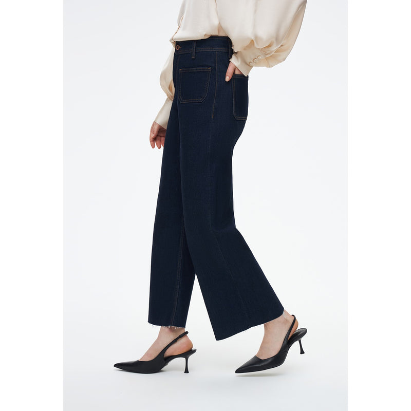Dark Wash High Rise Wide Leg Jeans | Montivo Pakistan
