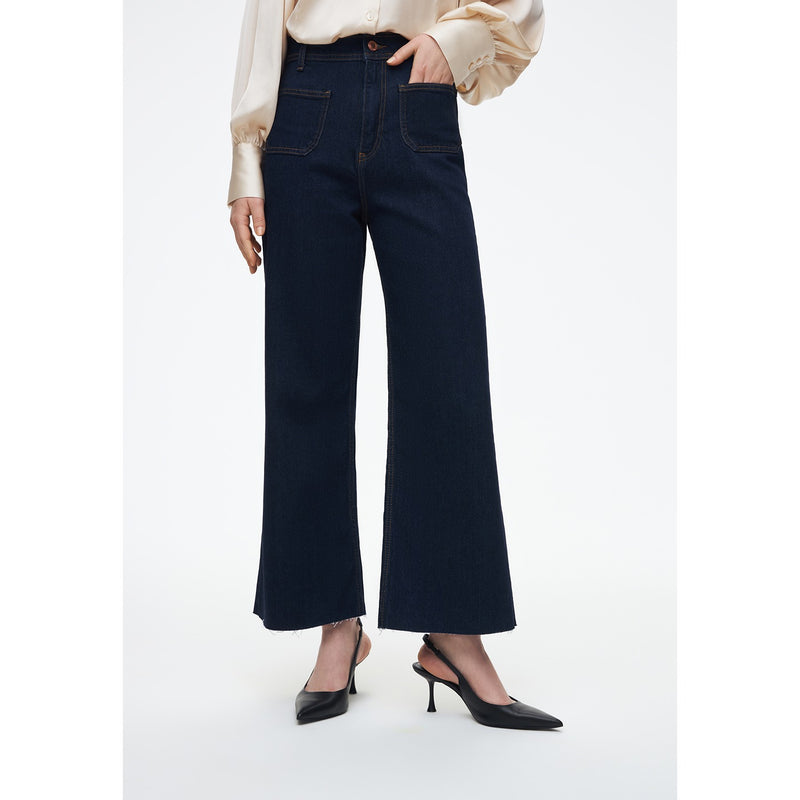 Dark Wash High Rise Wide Leg Jeans | Montivo Pakistan