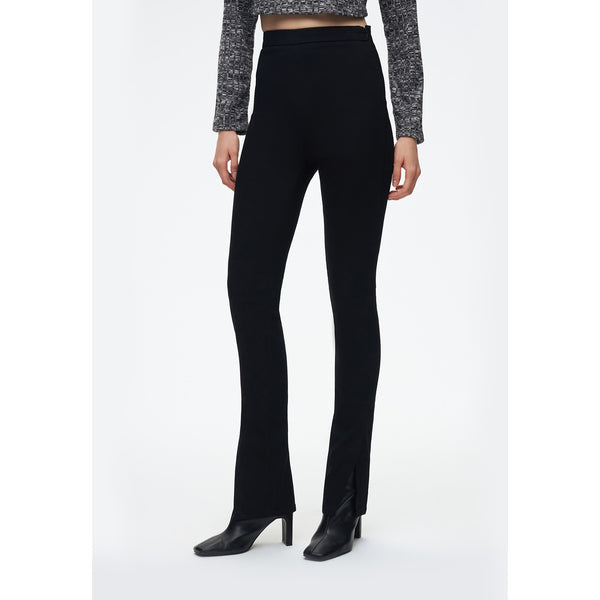 Black High Rise Contour Leggings with Slits | Montivo Pakistan